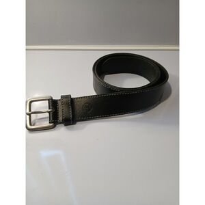 Timberland Black Genuine Leather‎ Casual Belt Silver Buckle Mens Size 34